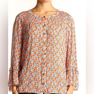 Maeve Anthropologie Button Down Maracas Musical Percussion Boho Blouse , XS